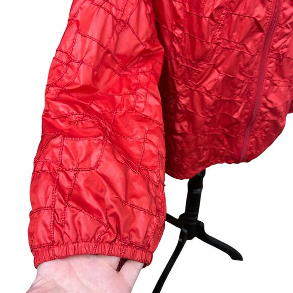 Bold Color Quilted Jacket Zenergy by Chico’s Red Travel Layer‎ Modern Casual 3 - Picture 3 of 9
